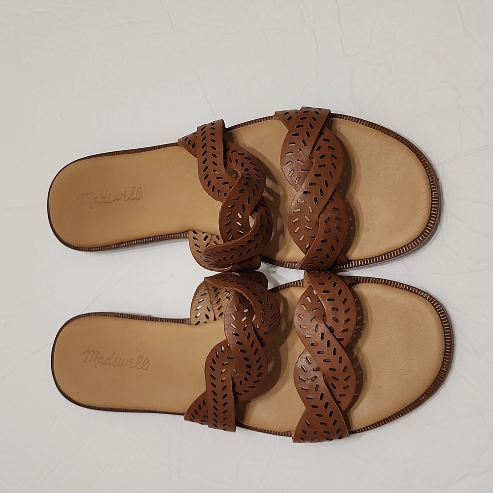 Madewell The Cora Slide Sandal in English Saddle - Picture 6 of 10